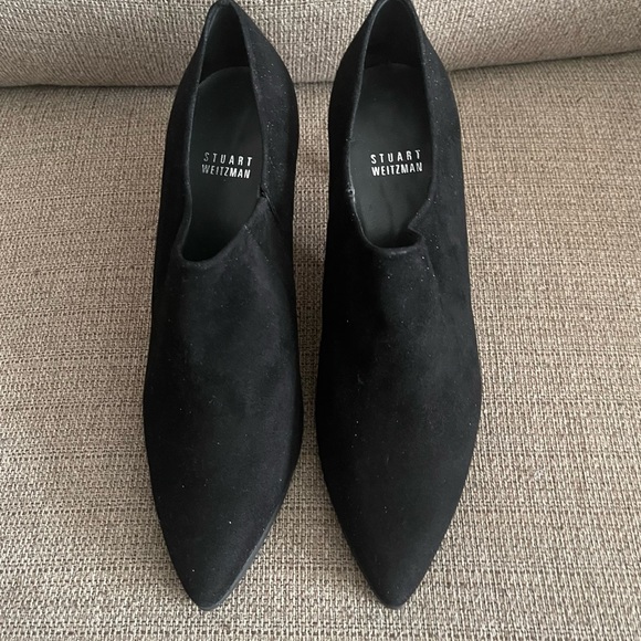Stuart Weitzman black suede slip on booties - Picture 2 of 7